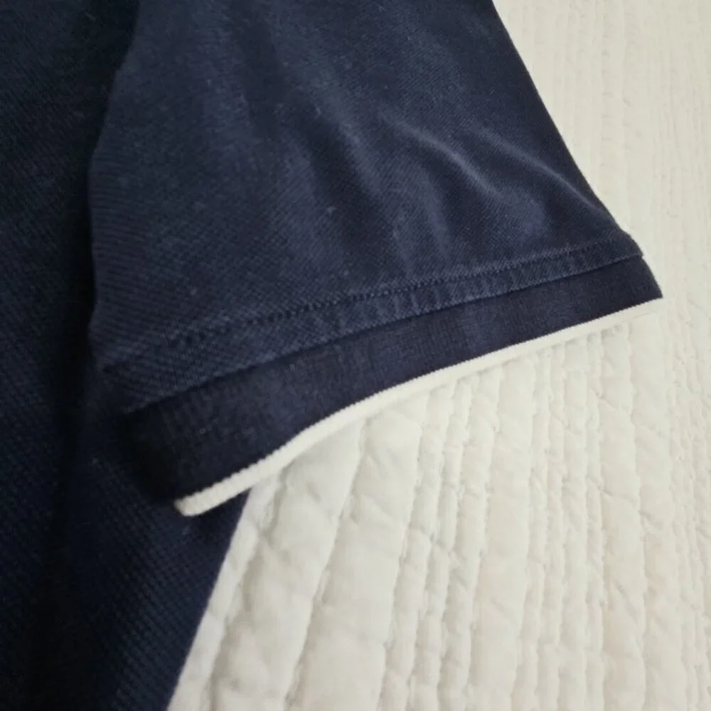 Banana Republic Performance Pique Polo Golf Shirt Navy Blue‎ Men’s Medium EUC LN